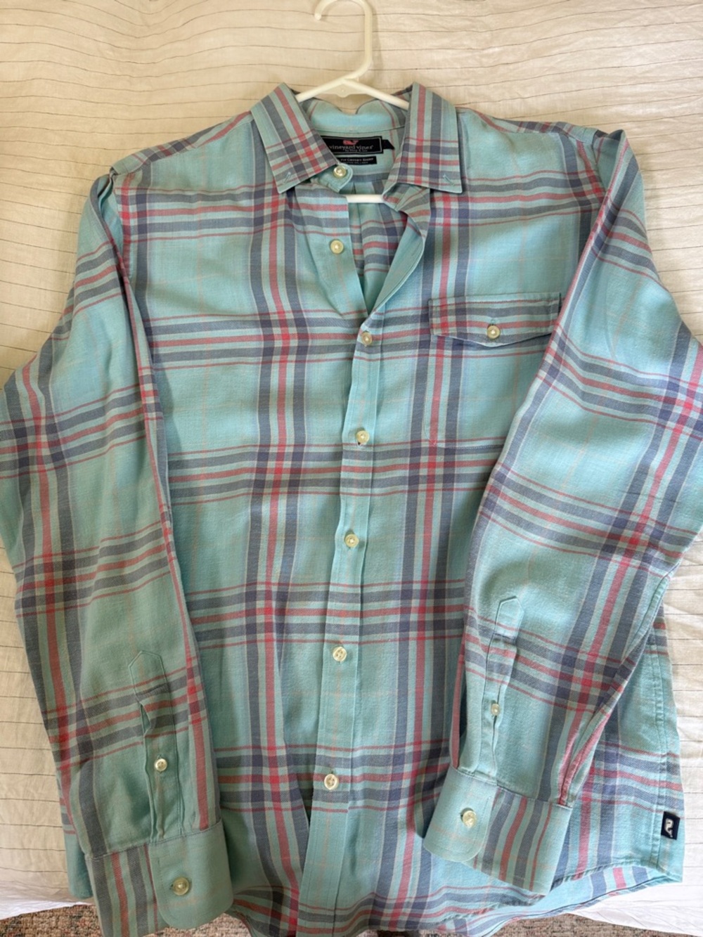 Vineyard Vines Men’s Mint Plaid Button-Up Shirt